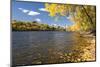 Autumn Colors along the Mississippi River, Minneapolis Skyline in the Distance. Minnesota-PhotoImages-Mounted Photographic Print
