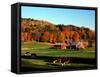 Autumn Colors and Farm Cows, Vermont, USA-Charles Sleicher-Framed Stretched Canvas