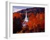 Autumn Colors and First Baptist Church of South Londonderry, Vermont, USA-Charles Sleicher-Framed Premium Photographic Print