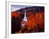 Autumn Colors and First Baptist Church of South Londonderry, Vermont, USA-Charles Sleicher-Framed Photographic Print