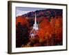 Autumn Colors and First Baptist Church of South Londonderry, Vermont, USA-Charles Sleicher-Framed Photographic Print