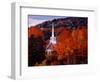 Autumn Colors and First Baptist Church of South Londonderry, Vermont, USA-Charles Sleicher-Framed Photographic Print