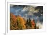 Autumn Colors and mist at sunrise, Blue Ridge Mountains at sunrise, North Carolina-Adam Jones-Framed Premium Photographic Print