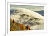 Autumn Colors and mist at sunrise, Blue Ridge Mountains at sunrise, North Carolina-Adam Jones-Framed Premium Photographic Print