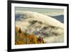Autumn Colors and mist at sunrise, Blue Ridge Mountains at sunrise, North Carolina-Adam Jones-Framed Premium Photographic Print