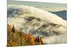 Autumn Colors and mist at sunrise, Blue Ridge Mountains at sunrise, North Carolina-Adam Jones-Mounted Premium Photographic Print