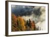 Autumn Colors and Mist at Sunrise, North Carolina-Adam Jones-Framed Photographic Print