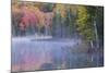 Autumn colors and mist on Council Lake at sunrise, Hiawatha National Forest, Michigan.-Adam Jones-Mounted Photographic Print