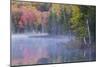 Autumn colors and mist on Council Lake at sunrise, Hiawatha National Forest, Michigan.-Adam Jones-Mounted Photographic Print