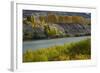 Autumn Colour at Bannockburn, and Kawarau Arm of Lake Dunstan, South Island, New Zealand-David Wall-Framed Photographic Print