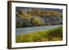 Autumn Colour at Bannockburn, and Kawarau Arm of Lake Dunstan, South Island, New Zealand-David Wall-Framed Photographic Print