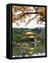 Autumn Colour Leaves, Golden Temple, Kinkaku Ji (Kinkakuji), Dating from 1397, Kyoto, Japan, Asia-Christian Kober-Framed Stretched Canvas