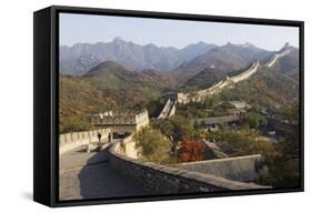 Autumn Colours and a Watch Tower on the Great Wall of China-Christian Kober-Framed Stretched Canvas