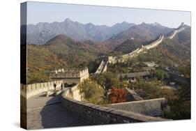 Autumn Colours and a Watch Tower on the Great Wall of China-Christian Kober-Stretched Canvas