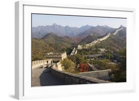 Autumn Colours and a Watch Tower on the Great Wall of China-Christian Kober-Framed Photographic Print