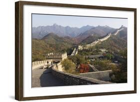 Autumn Colours and a Watch Tower on the Great Wall of China-Christian Kober-Framed Photographic Print