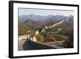 Autumn Colours and a Watch Tower on the Great Wall of China-Christian Kober-Framed Photographic Print