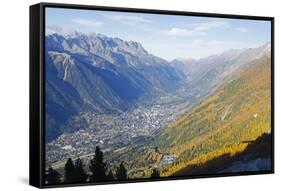 Autumn Colours in Chamonix Valley, Chamonix, Haute-Savoie, French Alps, France, Europe-Christian Kober-Framed Stretched Canvas