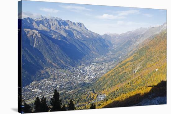 Autumn Colours in Chamonix Valley, Chamonix, Haute-Savoie, French Alps, France, Europe-Christian Kober-Stretched Canvas