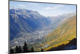 Autumn Colours in Chamonix Valley, Chamonix, Haute-Savoie, French Alps, France, Europe-Christian Kober-Mounted Photographic Print