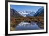 Autumn colours in Los Glaciares National Park, with reflections of Cerro Torro, Argentina-Ed Rhodes-Framed Photographic Print