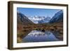 Autumn colours in Los Glaciares National Park, with reflections of Cerro Torro, Argentina-Ed Rhodes-Framed Photographic Print