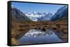 Autumn colours in Los Glaciares National Park, with reflections of Cerro Torro, Argentina-Ed Rhodes-Framed Stretched Canvas