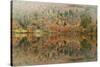 Autumn Colours Reflected in Grasmere Lake in the Lake District National Park-Julian Elliott-Stretched Canvas