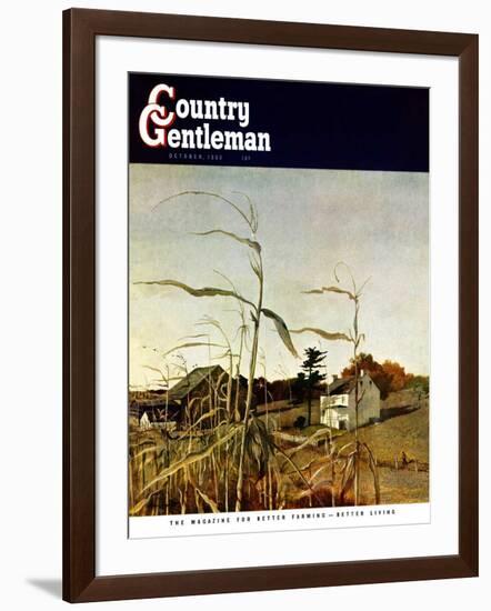 "Autumn Cornfield," Country Gentleman Cover, October 1, 1950-Andrew Wyeth-Framed Giclee Print