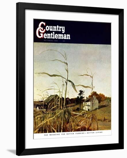 "Autumn Cornfield," Country Gentleman Cover, October 1, 1950-Andrew Wyeth-Framed Giclee Print