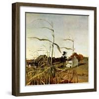 "Autumn Cornfield,"October 1, 1950-Andrew Wyeth-Framed Premium Giclee Print