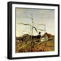 "Autumn Cornfield,"October 1, 1950-Andrew Wyeth-Framed Premium Giclee Print