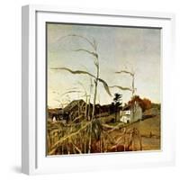 "Autumn Cornfield,"October 1, 1950-Andrew Wyeth-Framed Premium Giclee Print