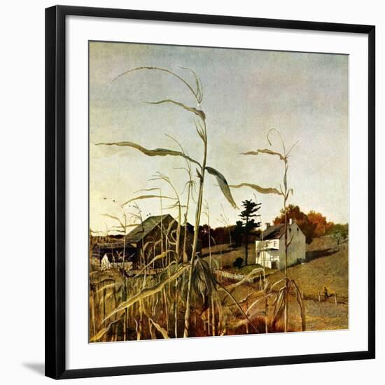 "Autumn Cornfield,"October 1, 1950-Andrew Wyeth-Framed Giclee Print