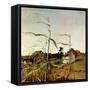 "Autumn Cornfield,"October 1, 1950-Andrew Wyeth-Framed Stretched Canvas