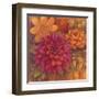 Autumn Dahlias 1-Vera Hills-Framed Art Print