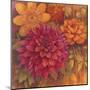 Autumn Dahlias 1-Vera Hills-Mounted Art Print