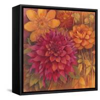 Autumn Dahlias 1-Vera Hills-Framed Stretched Canvas