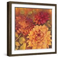 Autumn Dahlias 2-Vera Hills-Framed Art Print