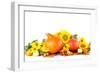 Autumn Decoration with Sunflowers and Hokkaido Pumpkins-IngridHS-Framed Photographic Print