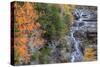 Autumn Design at Silver Cascades, New Hampshire-Vincent James-Stretched Canvas