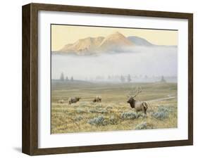 Autumn Elk-Michael Budden-Framed Giclee Print