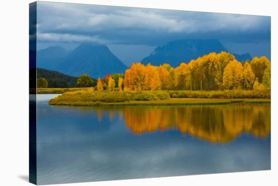 Autumn Evening, Oxbow, Grand Teton National Park, Wyoming, USA-Michel Hersen-Stretched Canvas