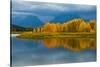 Autumn Evening, Oxbow, Grand Teton National Park, Wyoming, USA-Michel Hersen-Stretched Canvas