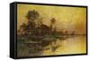 Autumn Evening - Somme Marshes; Soir D'Automne - Marais De La Somme-Albert Gabriel Rigolot-Framed Stretched Canvas