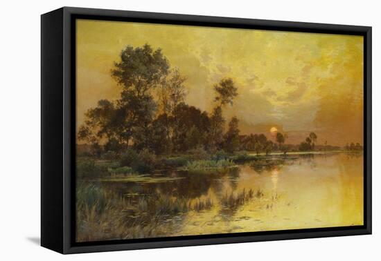 Autumn Evening - Somme Marshes; Soir D'Automne - Marais De La Somme-Albert Gabriel Rigolot-Framed Stretched Canvas