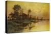 Autumn Evening - Somme Marshes; Soir D'Automne - Marais De La Somme-Albert Gabriel Rigolot-Stretched Canvas