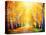 Autumn. Fall. Autumnal Park. Autumn Trees and Leaves in Sun Rays. Beautiful Autumn Scene-Subbotina Anna-Stretched Canvas