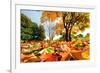 Autumn, Fall Landscape in Park. Colorful Leaves, Sunny Blue Sky.-Michal Bednarek-Framed Photographic Print