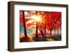 Autumn. Fall Scene. Beautiful Autumnal Park. Beauty Nature Scene. Autumn Landscape, Trees and Leave-Subbotina Anna-Framed Photographic Print